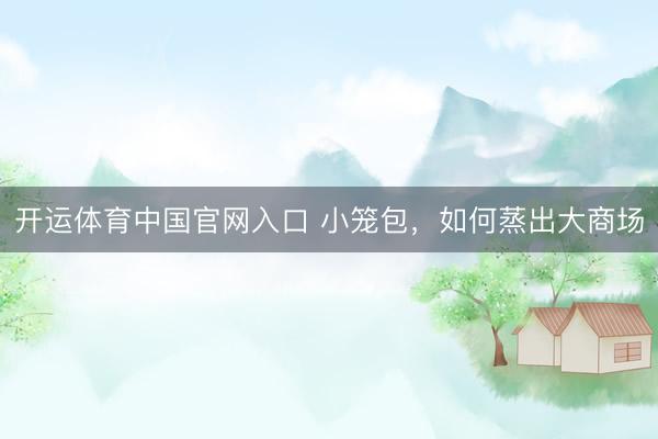 开运体育中国官网入口 小笼包，如何蒸出大商场