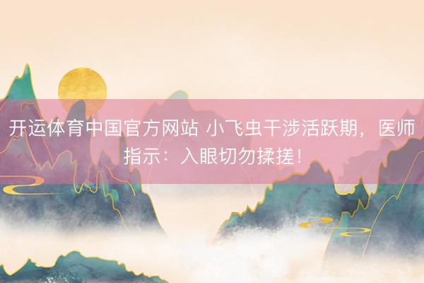 开运体育中国官方网站 小飞虫干涉活跃期,医师指示:入眼切勿揉搓!