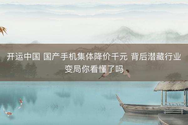 开运中国 国产手机集体降价千元 背后潜藏行业变局你看懂了吗