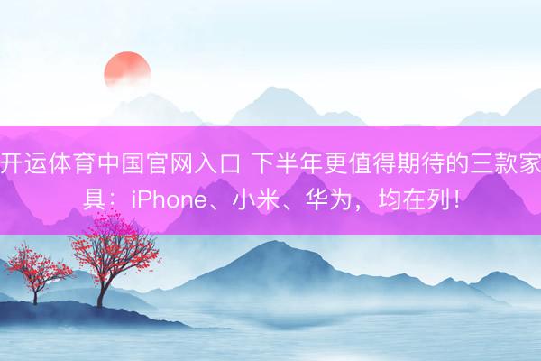 开运体育中国官网入口 下半年更值得期待的三款家具：iPhone、小米、华为，均在列！