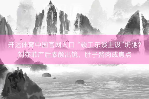 开运体育中国官网入口 “竣工东谈主设”坍弛？刘亦菲产后素颜出