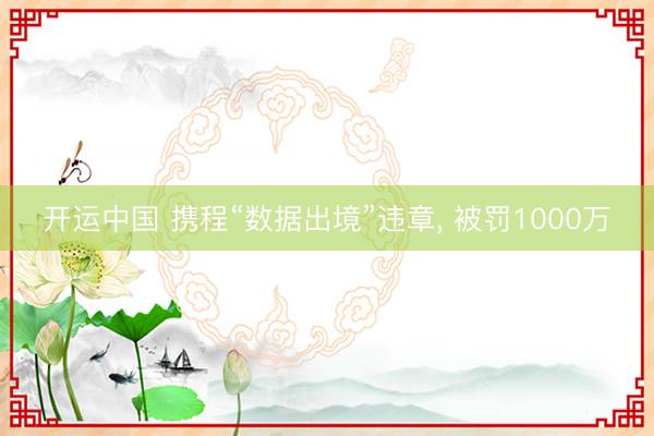 开运中国 携程“数据出境”违章， 被罚1000万